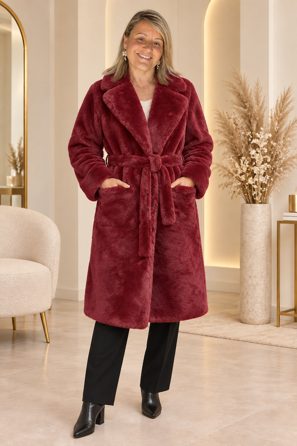 Manteau Douceur Bordeaux