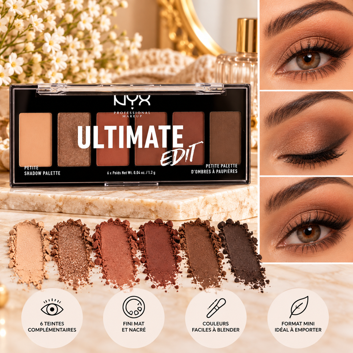 NYX Professional Makeup – Palette Ultimate Edit – 6 Ombres à Paupières