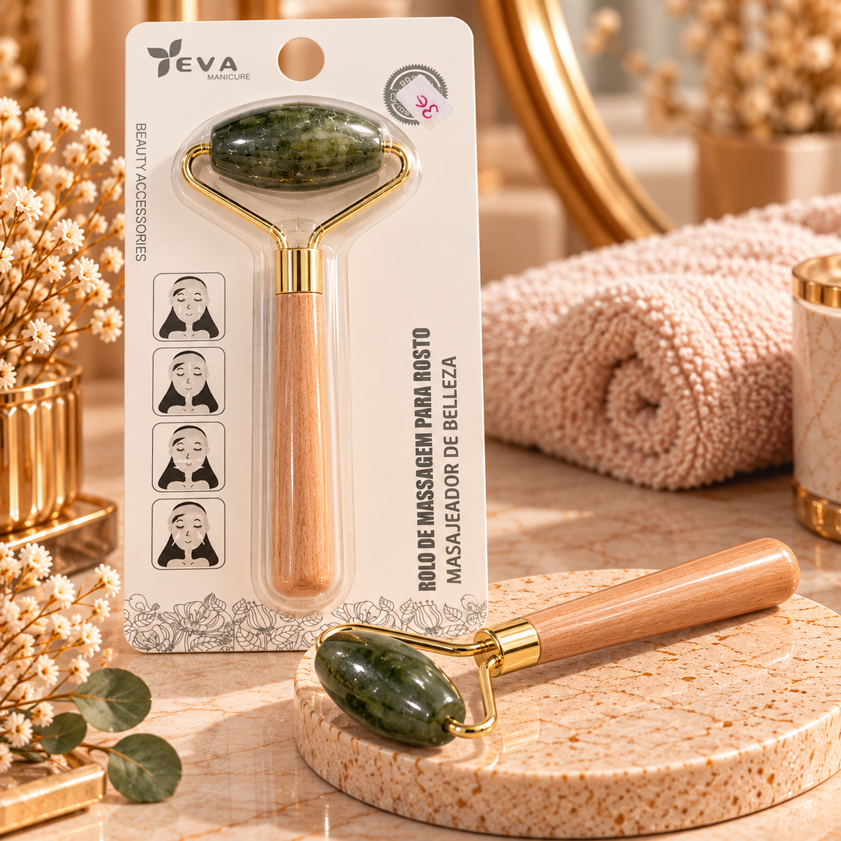 Rouleau de Massage Visage – Rituel Beauté & Bien-Être