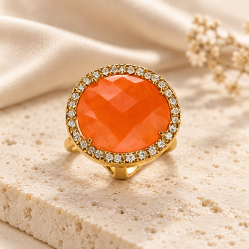 Bague pierre orange