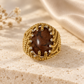 Bague pierre marron